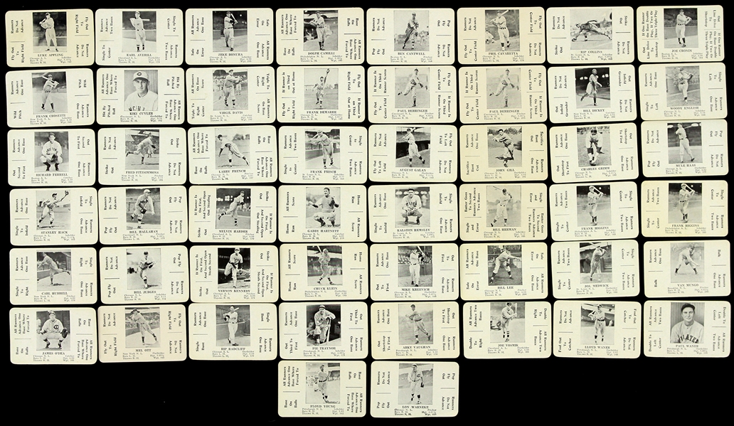 1936 S & S Game Baseball Card Deck - Lot of 106 Cards w/ Mel Ott, Jimmy Foxx, Carl Hubbell, Pie Traynor & More