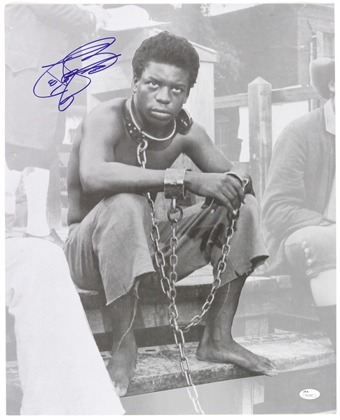 1977 LeVar Burton “Kunta Kinte” Sitting Roots Signed 16x20 B&W Photo (JSA)