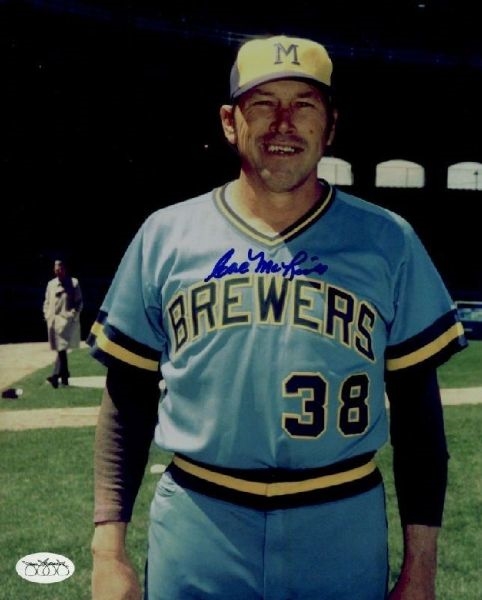 1976-82 Cal McLish Milwaukee Brewers Signed 8x10 Color Photo *JSA*