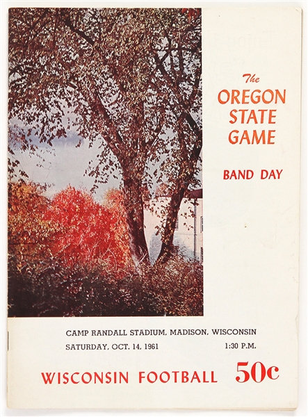 1961 Wisconsin Badgers Oregon State Beavers Camp Randall Stadium Football Program