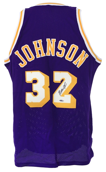 1979-80 Magic Johnson Los Angeles Lakers Signed Mitchell & Ness Throwback Jersey (JSA) 