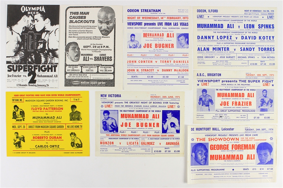 1971-78 Muhammad Ali World Heavyweight Champion Handbill Collection - Lot of 14