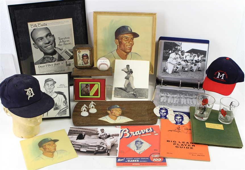 1950s-1960s Billy Bruton Milwaukee Braves Photos, Trading Cards, Signed Baseball, and more (Lot of 50+)(JSA)