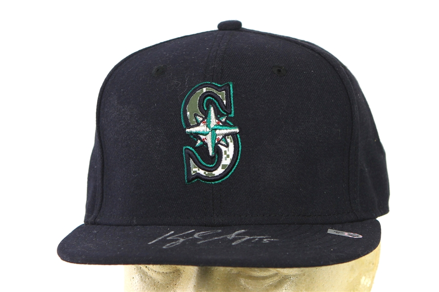 2012 (May 28) Kyle Seager Seattle Mariners Signed Game Worn Memorial Day Cap (MEARS LOA/ / JSA / MLB Hologram)