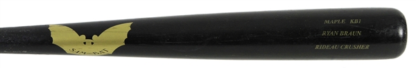 2010 Ryan Braun Milwaukee Brewers SamBat Professional Model Game Used Bat (MEARS A10)