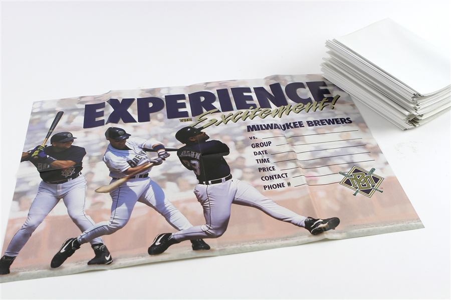 1990s Milwaukee Brewers "Experience the Excitement" 17"x 24" Posters (Lot of 83)