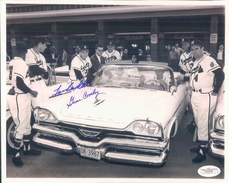 1958 Lou Burdette Gene Conely Milwaukee Braves Signed 8" x 10" Photo (*JSA*)