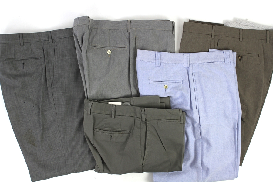 2000s William Shatner Worn Khaki & Suit Pants Collection - Lot of 5 w/ Ermenegildo Zegna, Brunello Cucinelli & Polo (Shatner LOA/MEARS LOA)