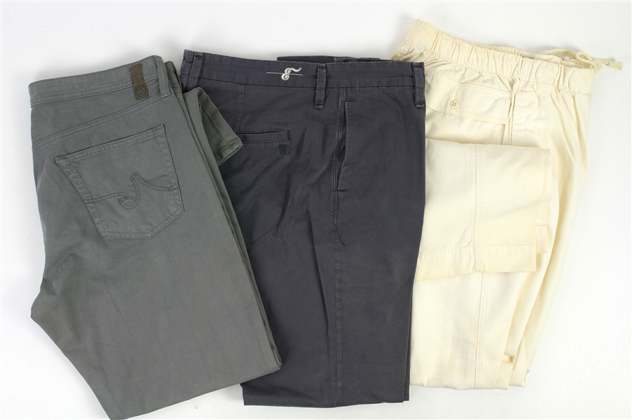 2000s William Shatner Worn Khaki Pants Collection - Lot of 3 w/ Polo, Adriano Goldschmied & Earnest Sewn (Shatner LOA/MEARS LOA)