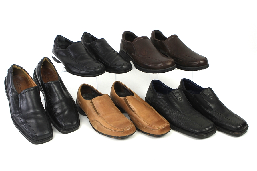 2000s William Shatner Worn Leather Loafer Collection - Lot of 5 Pairs w/ Bacco Bucci, George Foreman, Auri & Ecco (Shatner LOA/MEARS LOA)