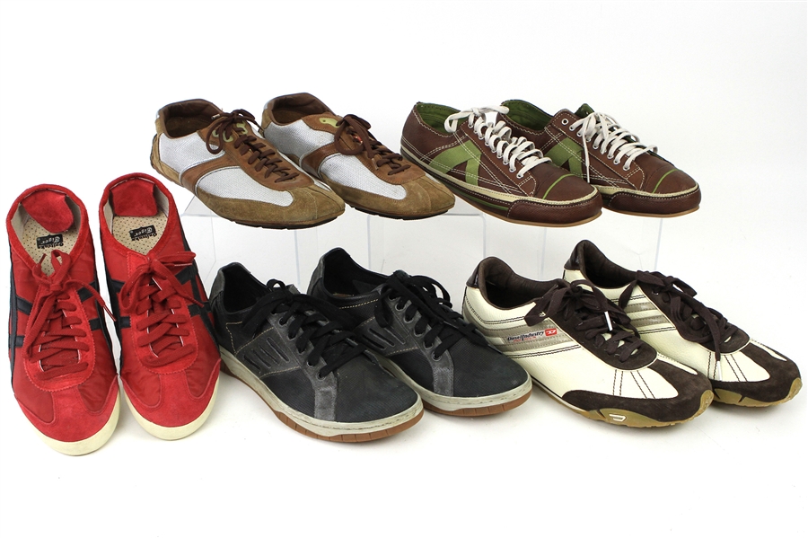 2000s William Shatner Worn Casual Shoes Collection - Lot of 5 Pairs w/ Onitsuka Tiger, Diesel, PF Flyers & Prada (Shatner LOA/MEARS LOA)