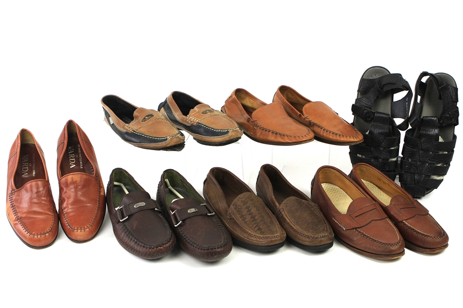 1990s-2000s William Shatner Worn Leather Loafer & Sandal Collection - Lot of 7 Pairs w/ Giorgio Brutini, Mephisto, HS Trask, Daniele Lepori, Varda & Apache (Shatner LOA/MEARS LOA)