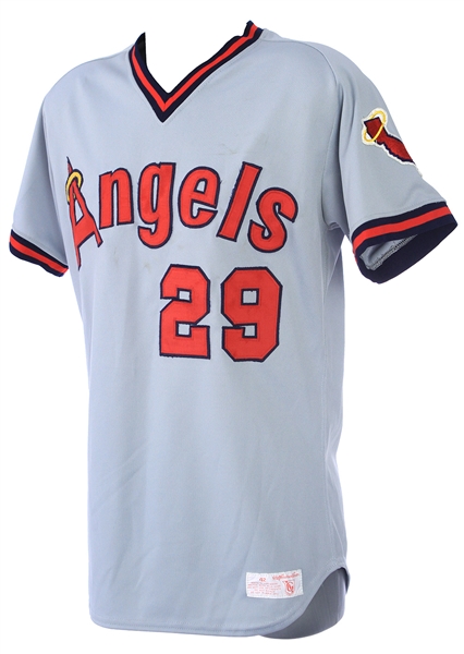 1985 Rod Carew California Angels Game Worn Road Jersey (MEARS A10)