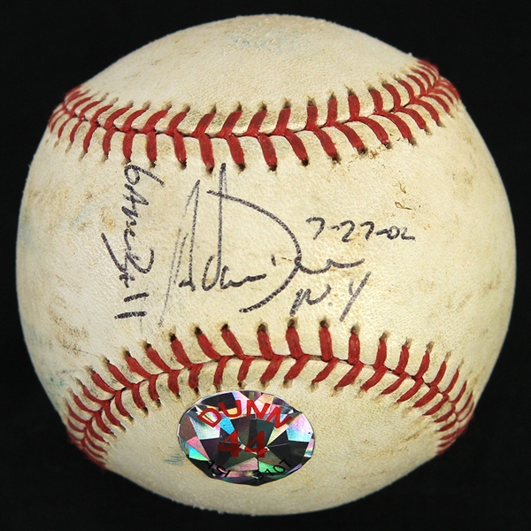 2002 (July 27) Adam Dunn Cincinnati Reds Signed OML Selig Game Used Baseball (MEARS LOA/JSA/Player Hologram)