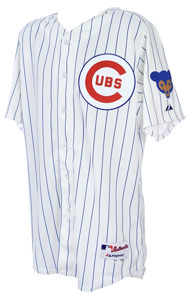 2014 (July 13) Gary Jones Chicago Cubs Game Worn 1969 Throwback Home Jersey (MEARS LOA/MLB Hologram)