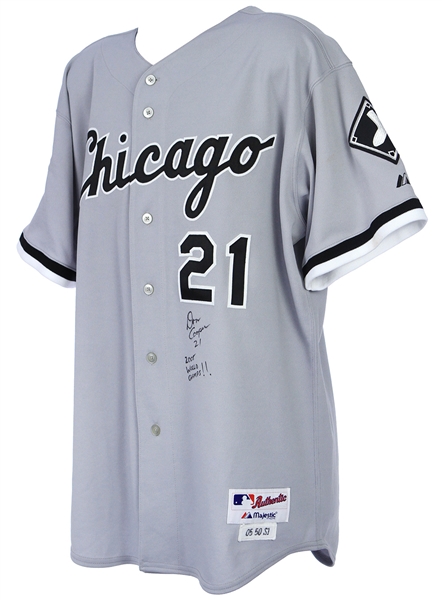 2005 Don Cooper Chicago White Sox Signed & Inscribed World Series Road Jersey (MEARS A10/JSA)