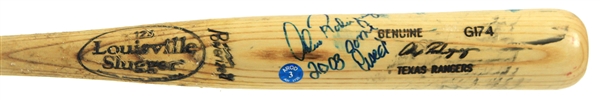 2003 Alex Rodriguez Texas Rangers Signed & Inscribed Louisville Slugger Professional Model Game Used Bat (MEARS A7/JSA) AL MVP Season