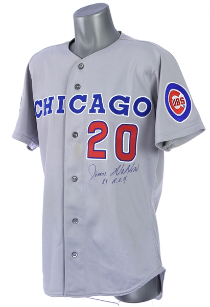 1990 Jerome Walton Chicago Cubs Signed & Inscribed Road Jersey (MEARS LOA/JSA)