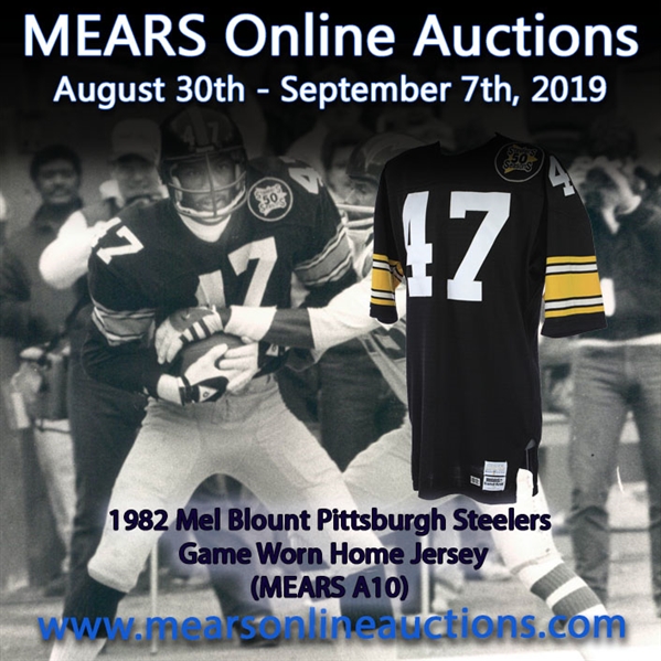 1982 Mel Blount Pittsburgh Steelers Game Worn Home Jersey (MEARS A10)