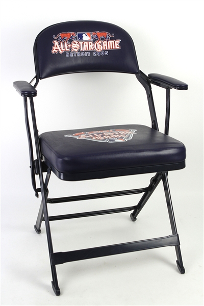 2005 MLB All Star Game Comerica Park Padded Folding Clubhouse Chair (MEARS LOA)