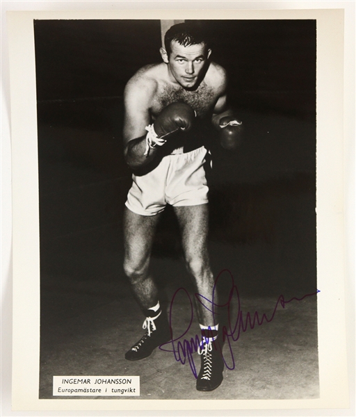 1960s Ingemar Johansson Heavyweight Champion 8x10 Signed Photo (JSA)