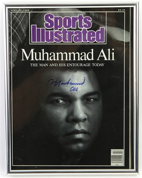 1988 Muhammad Ali World Heavyweight Champion Signed 9" x 11" Framed Sports Illutrated Magazine (JSA)
