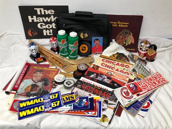 1970s-1990s Chicago Black Hawks Hockey Memorabilia (Lot of 45+)