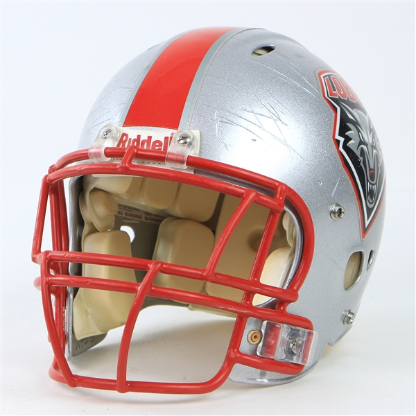 2011-12 Lucas Reed New Mexico Lobos Game Worn Football Helmet (MEARS LOA)