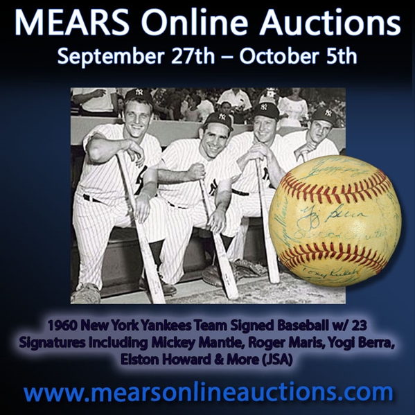 1960 New York Yankees Team Signed Baseball w/ 23 Signatures Including Roger Maris, Yogi Berra, Elston Howard & More (JSA)