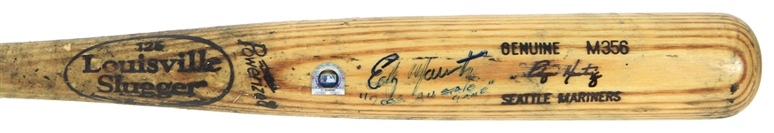 2003 Edgar Martinez Seattle Mariners Signed & Inscribed Louisville Slugger Professional Model Game Used Bat (MEARS A10/JSA/MLB Hologram)