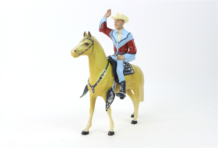 1950s Roy Rogers Hartland Figure w/ Horse Trigger, Saddle & Cowboy Hat
