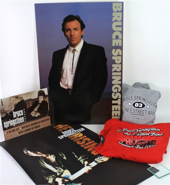 2000s Bruce Springsteen Memorabilia Collection - Lot of 10 w/ Shirts, Sweatshirt & Posters