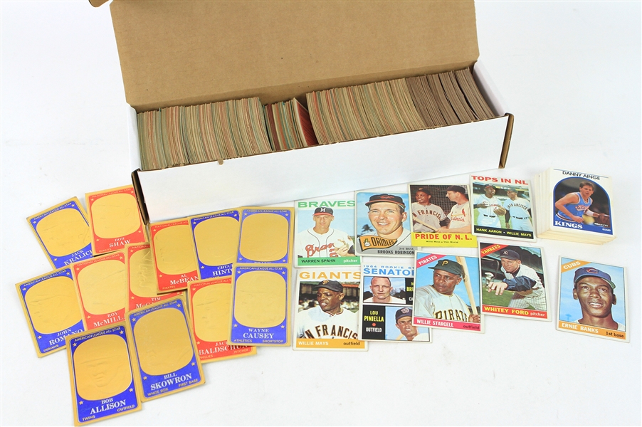 1960s-90s Baseball Basketball Card Collection - Lot of 500+ w/ Near Complete Set of 1979-80 Topps Basketball & More