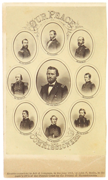 1864 Ulysses S. Grant "Our Peace Commissioners" 2.5" x 4" CDV Photo Card 