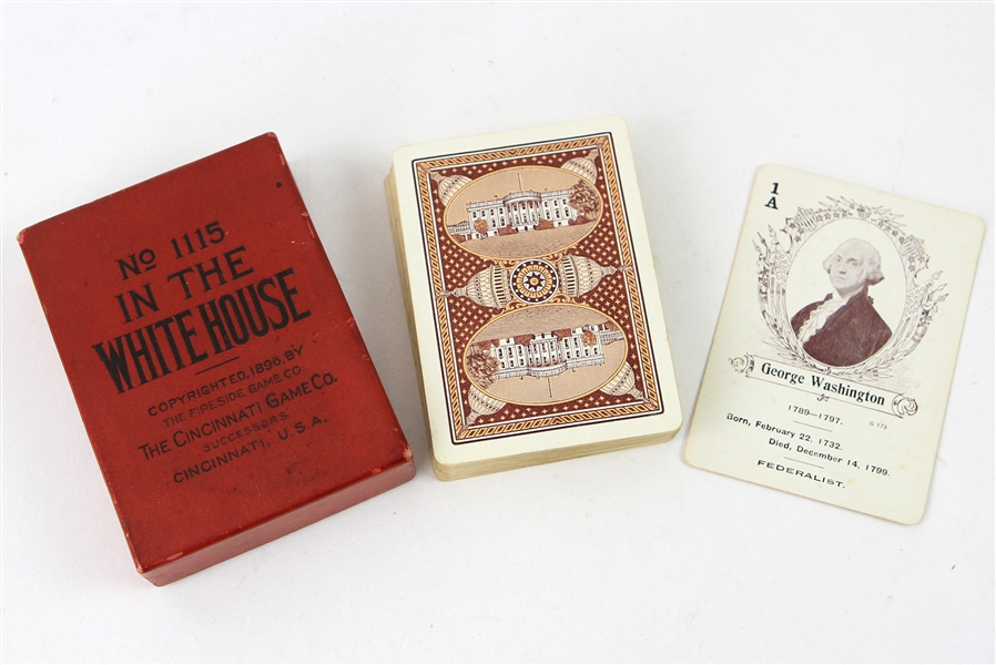 1896 In The White House Card Game w/ Box, Deck & Instructions