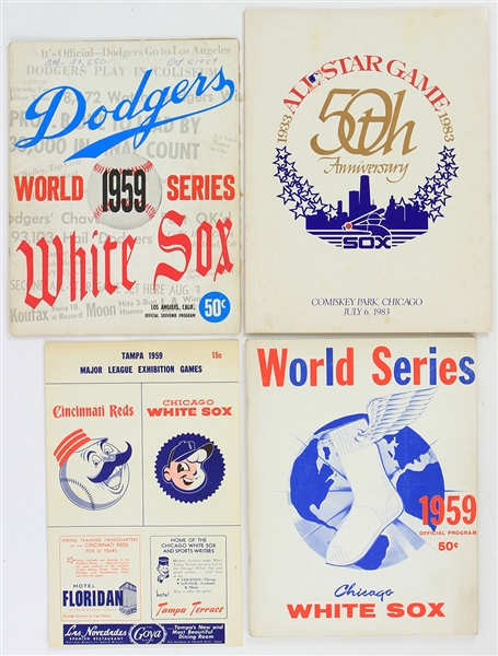 1959-83 Chicago White Sox Program Collection - Lot of 4 w/ 1959 World Series Comiskey Park, 1959 World Series LA Coliseum & More
