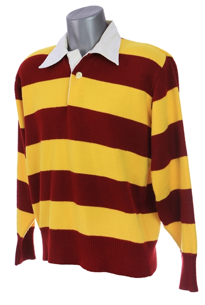 1990s Maroon Yellow Collared Sweater