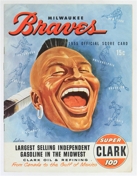 1955 Milwaukee Braves Brooklyn Dodgers Unscored County Stadium Program