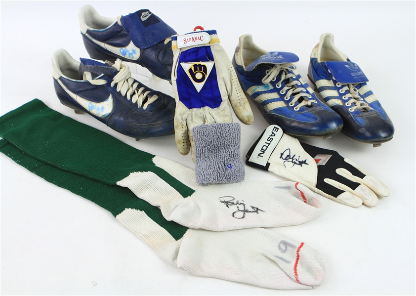 1980s-90s Robin Yount Milwaukee Brewers Signed/Game Worn Collection - Lot of 6 w/ Cleats, Batting Gloves & More (MEARS LOA/JSA)