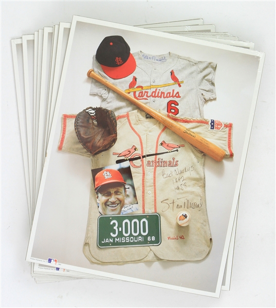 1993 Stan Musial St. Louis Cardinals 11" x 14" Memorabilia Montage Photos - Lot of 9