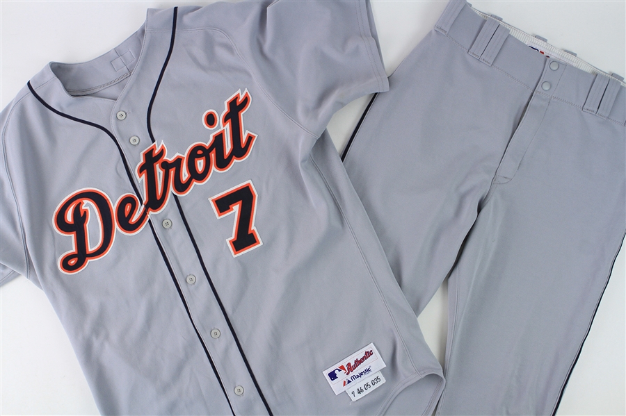 2005 Ivan Rodriguez Detroit Tigers Game Worn Road Uniform (MEARS A10)