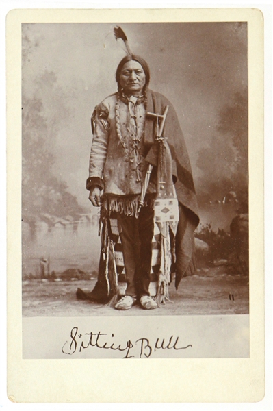 1880s Sitting Bull Lakota Chief 4.25" x 6.5" CDV Photo Card