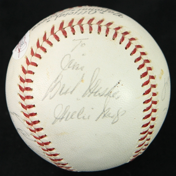 1960s Willie Mays Duke Snider Juan Marichal Signed ONL Giles Baseball (*JSA*)