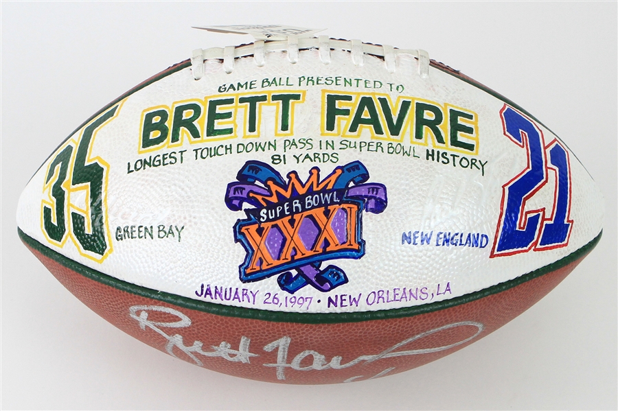 1997 Brett Favre Green Bay Packers Signed ONFL Tagliabue Super Bowl XXXI Presentation Football (MEARS LOA/JSA)