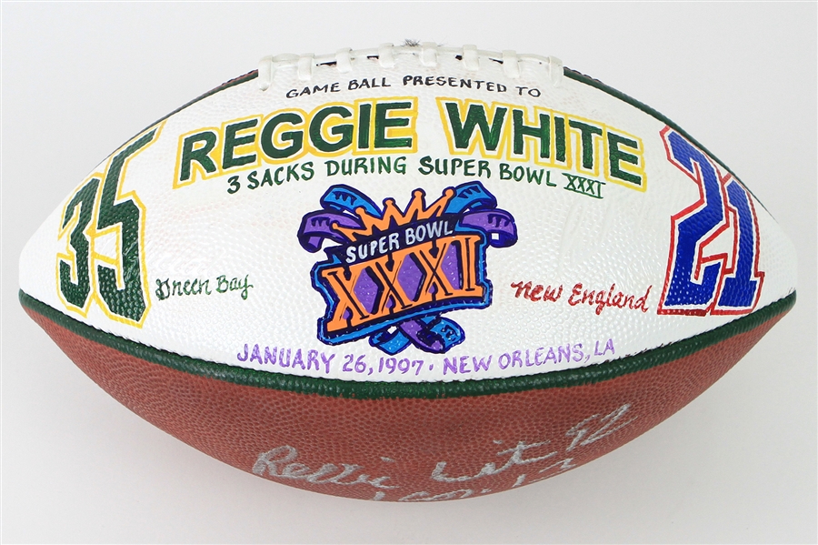 1997 Reggie White Green Bay Packers Signed ONFL Tagliabue Super Bowl XXXI Presentation Football (MEARS LOA/JSA)