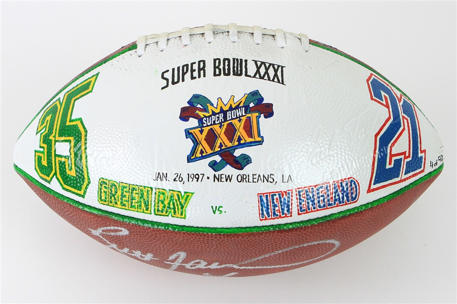 1997 Brett Favre Green Bay Packers Signed ONFL Tagliabue Super Bowl XXXI Painted Football (MEARS LOA/JSA)