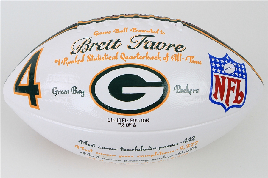 2007 Brett Favre Green Bay Packers ONFL Goodell #1 Ranked Quarterback Presentation Football (MEARS LOA)