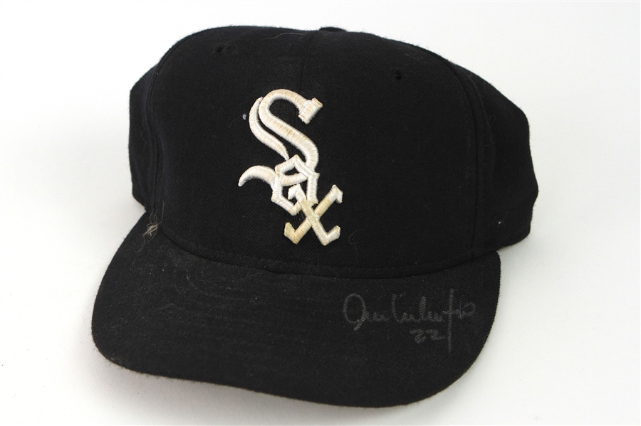 2002-04 Jose Valentin Chicago White Sox Signed Game Worn Cap (MEARS LOA/JSA)
