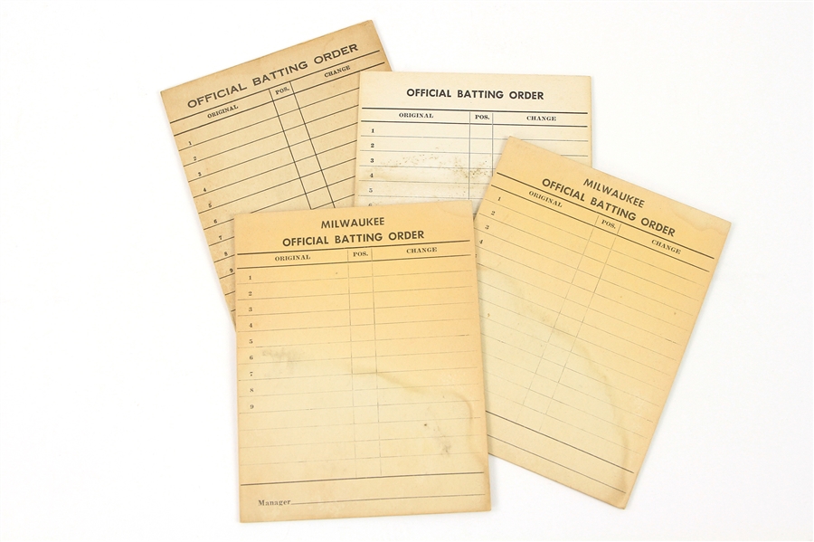 1949 Milwaukee Brewers American Association Borchert Field Blank Lineup Cards - Lot of 4
