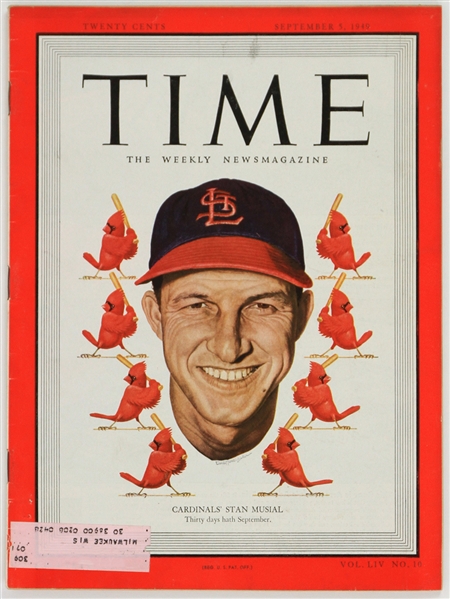 1949 (September 5) Stan Musial St. Louis Cardinals Time Magazine